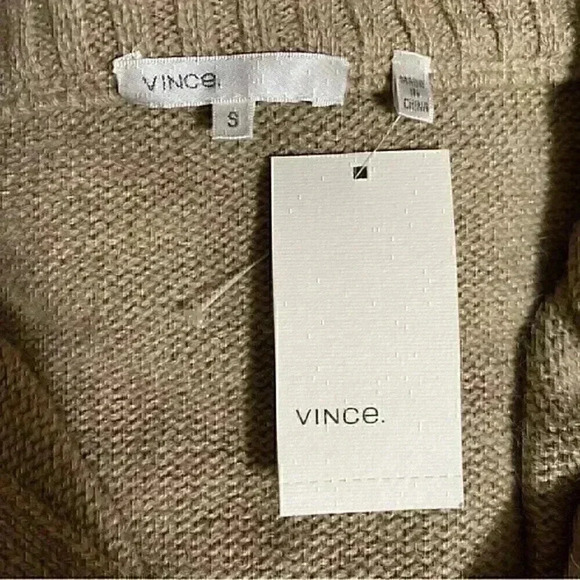 Vince. Cardigan Women’s Small Wheat Three Wool Blend Belted Luxe Loungewear NWT - Picture 7 of 9